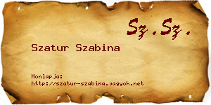 Szatur Szabina névjegykártya